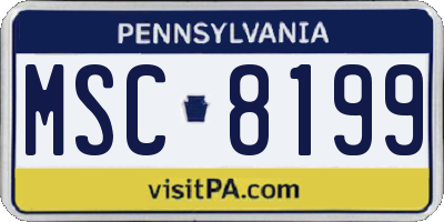PA license plate MSC8199