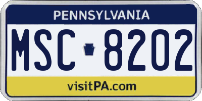 PA license plate MSC8202