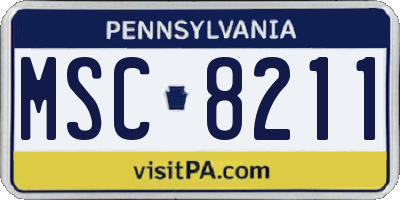 PA license plate MSC8211