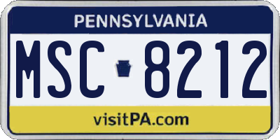 PA license plate MSC8212