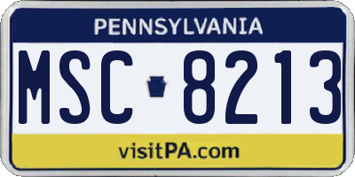 PA license plate MSC8213