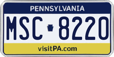 PA license plate MSC8220