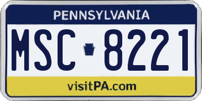 PA license plate MSC8221
