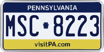 PA license plate MSC8223