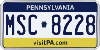 PA license plate MSC8228