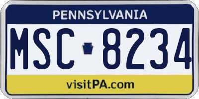 PA license plate MSC8234
