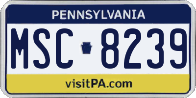 PA license plate MSC8239