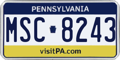PA license plate MSC8243