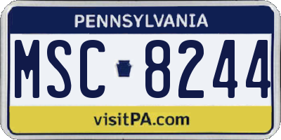 PA license plate MSC8244