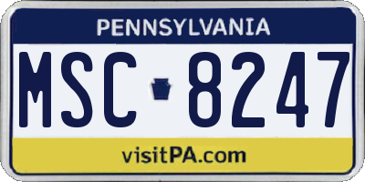 PA license plate MSC8247
