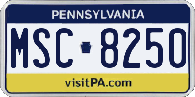PA license plate MSC8250