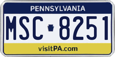 PA license plate MSC8251