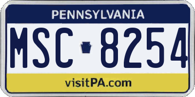 PA license plate MSC8254