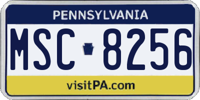 PA license plate MSC8256
