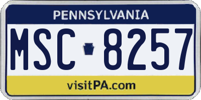 PA license plate MSC8257