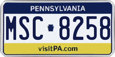 PA license plate MSC8258