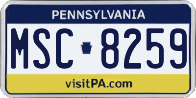 PA license plate MSC8259