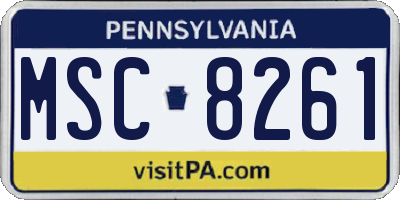 PA license plate MSC8261