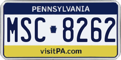 PA license plate MSC8262