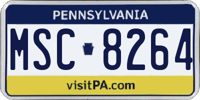 PA license plate MSC8264