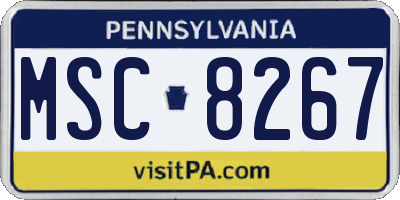 PA license plate MSC8267