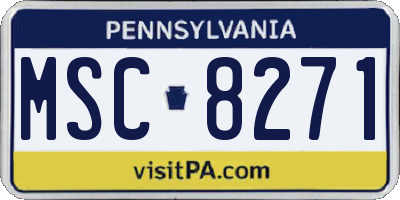 PA license plate MSC8271