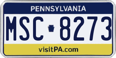 PA license plate MSC8273