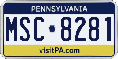 PA license plate MSC8281