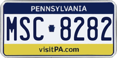 PA license plate MSC8282
