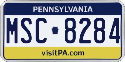 PA license plate MSC8284