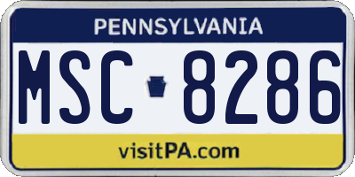 PA license plate MSC8286