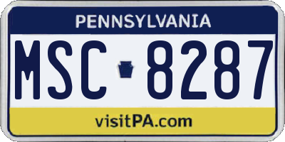 PA license plate MSC8287
