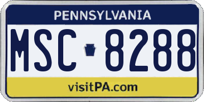 PA license plate MSC8288