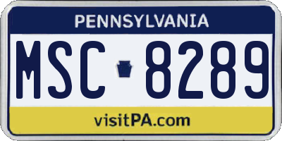 PA license plate MSC8289