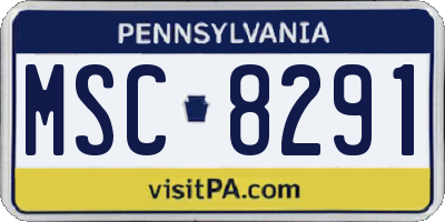 PA license plate MSC8291