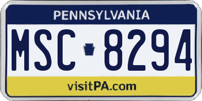 PA license plate MSC8294