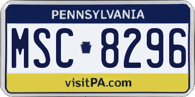 PA license plate MSC8296