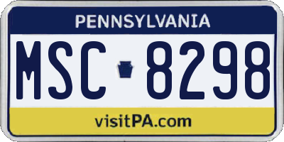 PA license plate MSC8298