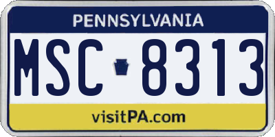 PA license plate MSC8313