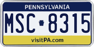 PA license plate MSC8315