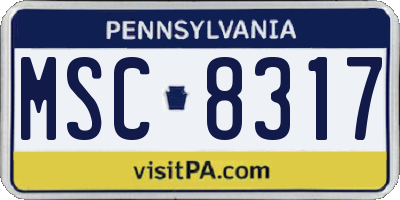 PA license plate MSC8317
