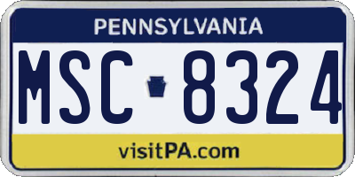 PA license plate MSC8324