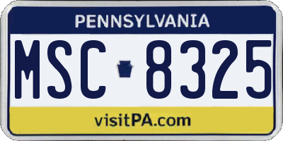 PA license plate MSC8325