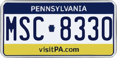 PA license plate MSC8330