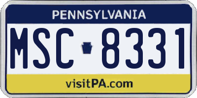 PA license plate MSC8331