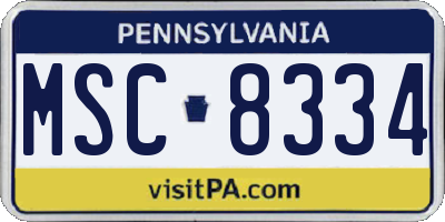 PA license plate MSC8334