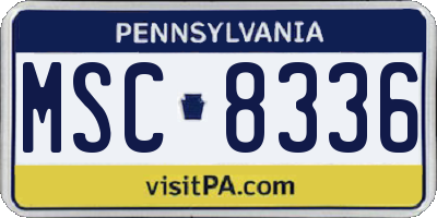 PA license plate MSC8336