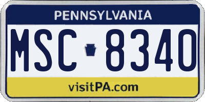 PA license plate MSC8340