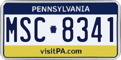 PA license plate MSC8341