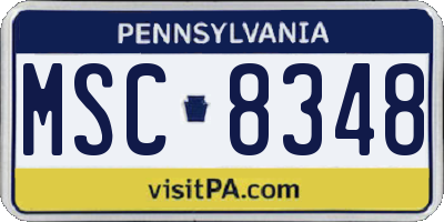 PA license plate MSC8348